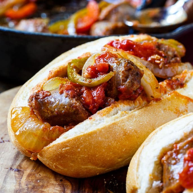 Italian Sausage & Peppers Sandwich.