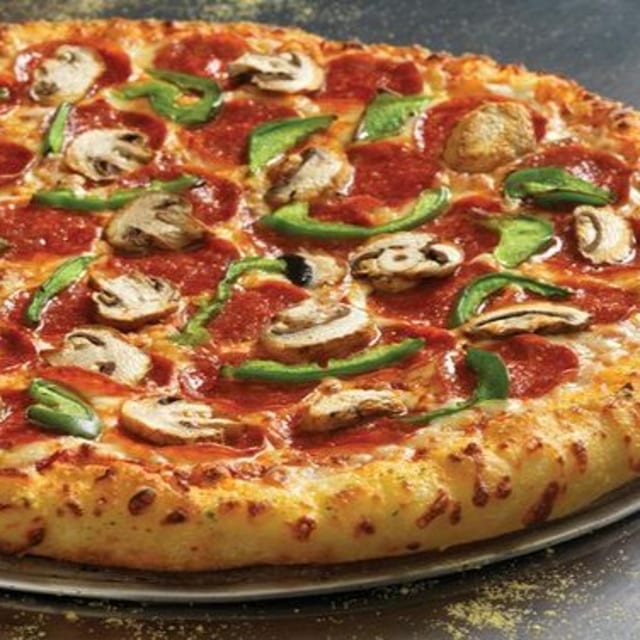Large 3 Toppings Pizza.