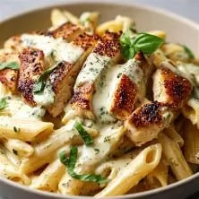 Chicken Alfredo w/ Garlic Toast.